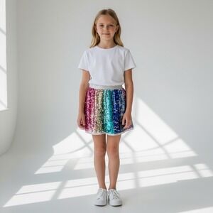 H&M Girls sequin rainbow skirts size 5